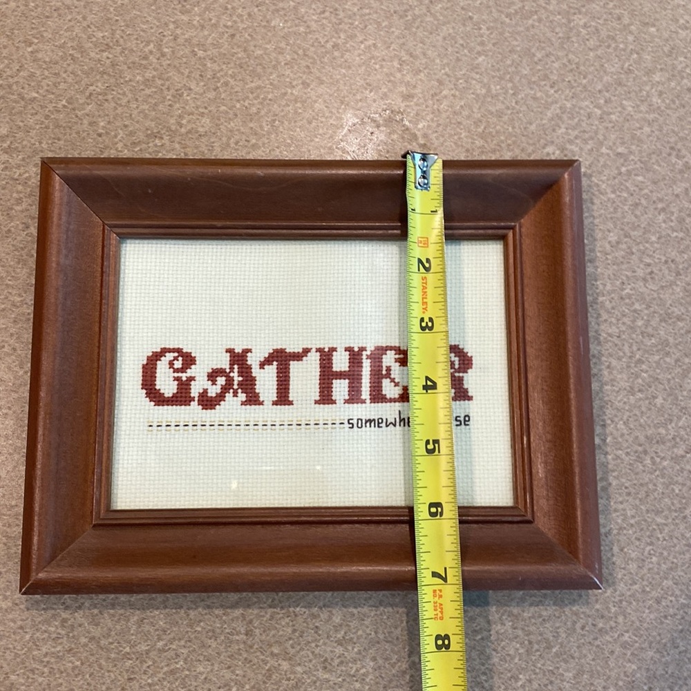 Framed Gather cross stitch - Picture 4 of 4